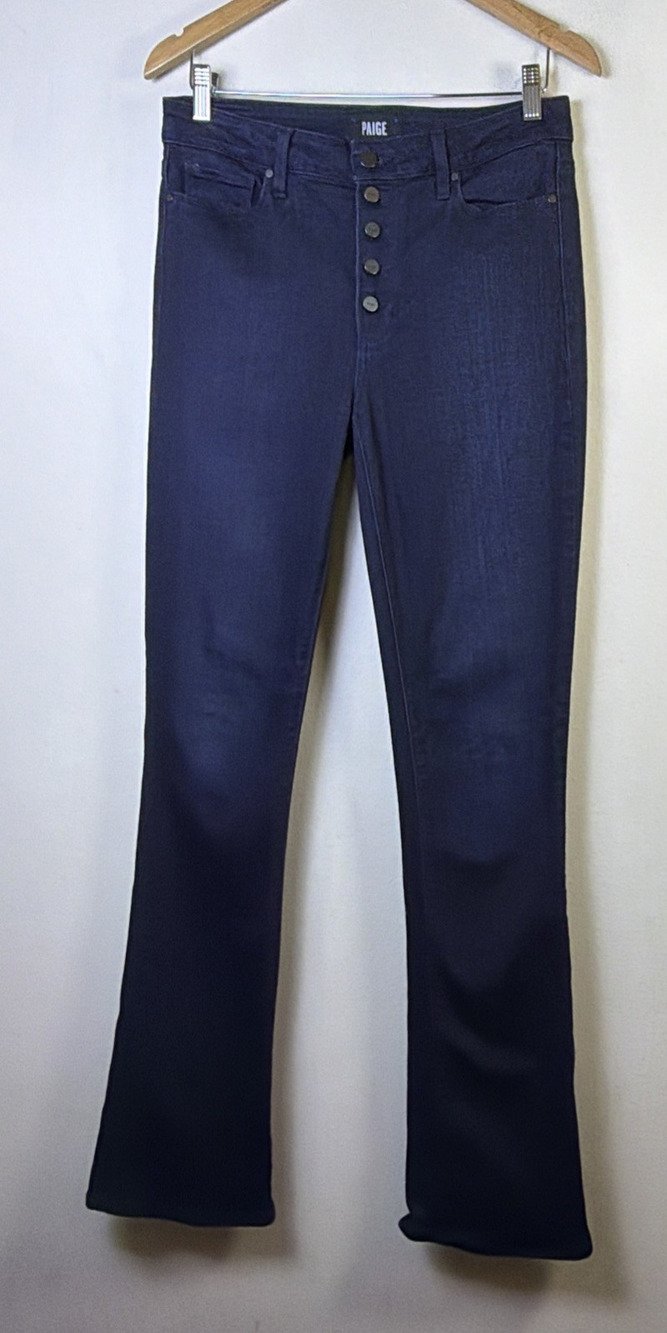 Paige Jeans Womens Manhattan Ankle Button fly Size 30 bootcut dark wash